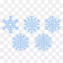 雪花剪贴画-蓝色雪花