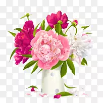 牡丹插花艺术-牡丹剪贴画免费