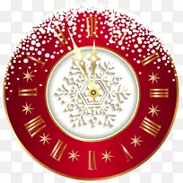 新年祝福快乐-圣诞时钟剪贴画