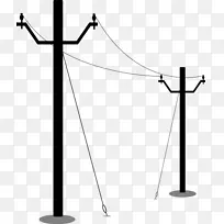 电线杆架空电源线剪贴画.电气剪贴件