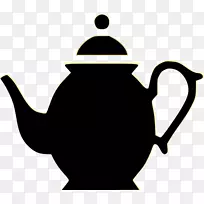 茶壶绿茶茶杯夹艺术茶壶轮廓