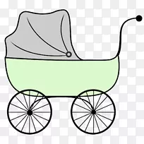 娃娃婴儿车婴儿运输卡通婴儿剪贴画-婴儿车剪贴画