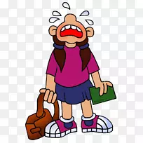 哭画免费内容剪辑艺术-哭学生剪贴画