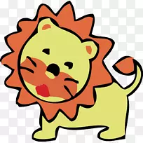 狮子头兔卡通剪贴画-可爱卡通狮子载体
