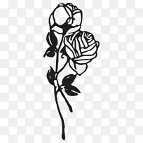 黑色玫瑰剪贴画-黑白玫瑰图片