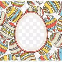复活节兔子彩蛋-复古复活节彩蛋边界图案