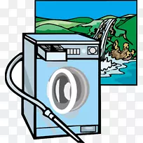 洗衣机家用电器蓝色卡通洗衣机