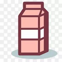 牛奶可伸缩图形图标-粉红牛奶盒