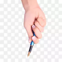手指头手势.手按住笔