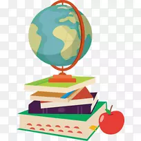 地球学生书籍剪贴画-书中的地球