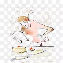 生日蛋糕月饼面包店插图-女主厨