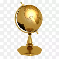 全球三维渲染-金色地球仪