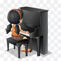 钢琴免费剪贴画.弹钢琴的