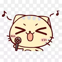 猫餐卡通-唱歌的小猫