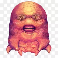 3D怪物迷宫电脑文件-红色3D怪物插画