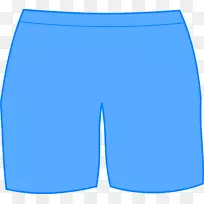 游泳短裤，蓝色泳裤-短裤，PNG透明图片