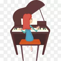 钢琴演奏者，钢琴家，剪贴画，弹奏剪贴画