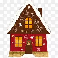 姜饼屋圣诞剪贴画棕色房屋剪贴画