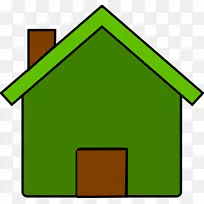 温室卡通剪贴画-棕色房屋剪贴画