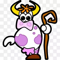 得克萨斯州长角牛和牛动画剪贴画-紫牛剪贴画