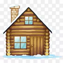 圣诞老人姜饼屋圣诞剪贴画棕色房屋剪贴画