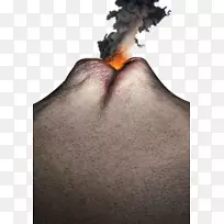 火山剪贴画-创意设计-口和火山