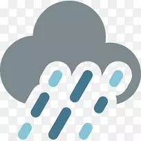 天气气象学雨像-暴雨天气图标
