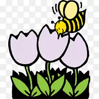 蜂花剪贴画-蜜蜂艺术