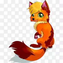 狐狸卡通画插图-狐狸