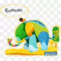 绘画大象卡通剪贴画-大象