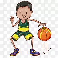 篮球绘画剪辑艺术-篮球男孩