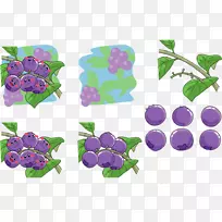 葡萄卡通蓝莓插图.熊果类蓝莓材料