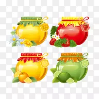 果酱水果保存罐插图-水果和罐子