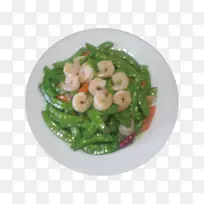 菠菜沙拉雪豌豆炒蔬菜-雪豌豆炒虾