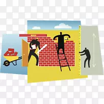 摄影砖插图.插画建筑商建造方形砖墙