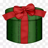 纸制礼品装饰盒剪贴画绿色礼品盒
