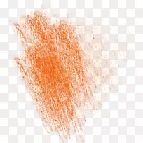 笔刷人行道粉笔-橙色粉笔材料效果