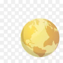 地球黄色行星图标-地球科学与技术