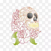 卡拉维拉玫瑰头盖骨剪贴画-墨西哥玫瑰剪贴画
