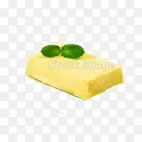 法国薄荷黄油食品叶？一种形状的牛油和薄荷叶。
