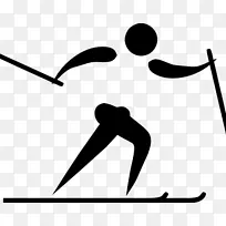 越野滑雪冬季奥运会象形文字剪贴画.越野符号