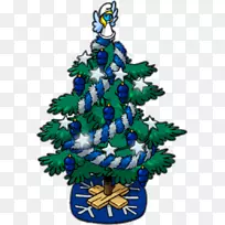 圣诞树装饰蓝精灵剪贴画