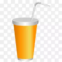 橙汁饮料咖啡杯品脱玻璃塑料杯夹板