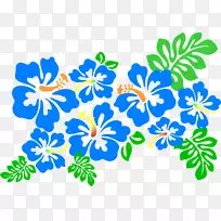 夏威夷木槿剪贴画-蓝色芙蓉剪贴画