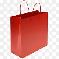 纸张可重复使用购物袋-红色购物袋