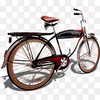 汽车自行车、老式服装、自行车复古风格-自行车