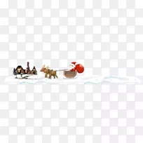 驯鹿圣诞老人圣诞礼物-圣诞老人手绘的雪
