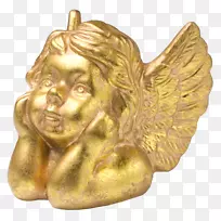 金金属天使-天使儿童的金属雕塑