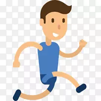 绘制跑步运动员插图-跑步男孩