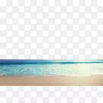 蓝色绿松石天空壁纸-美丽的海景